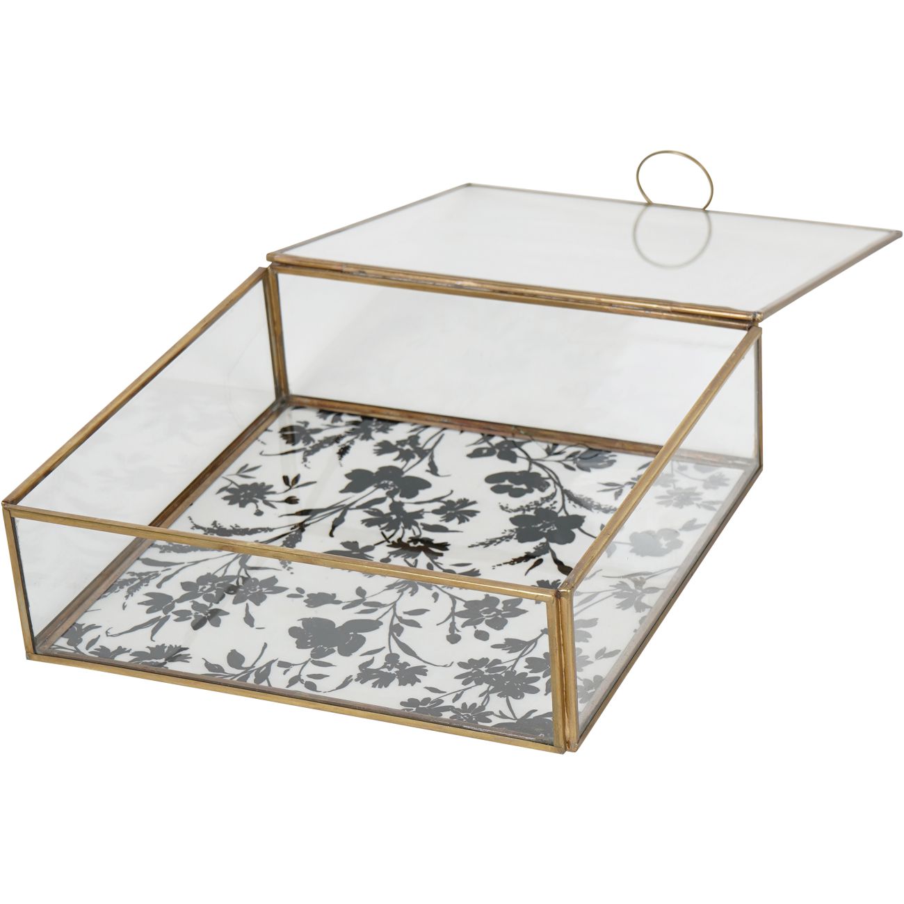 Laura Ashley Gold & Clear Glass Box In Rye | Large